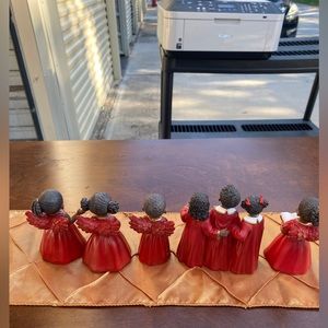 Beautiful  African American Angels. Sold as a set. They stand 3-4 inches tall!
